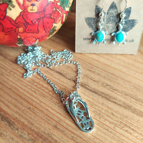 Summer - Sterling Silver Flip Flop Necklace