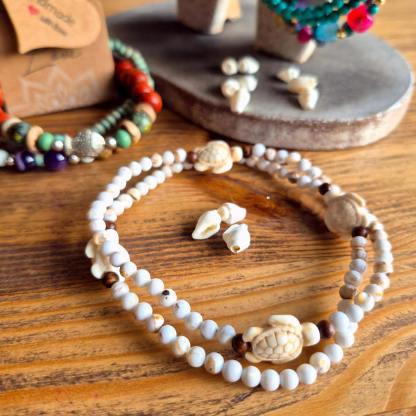 Mimi - Handmade Stretch Turtle Anklet