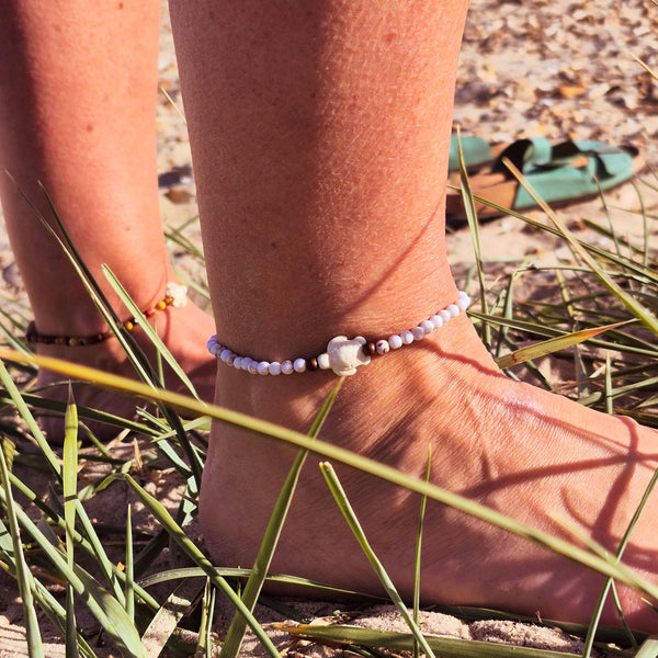 Mimi - Handmade Stretch Turtle Anklet