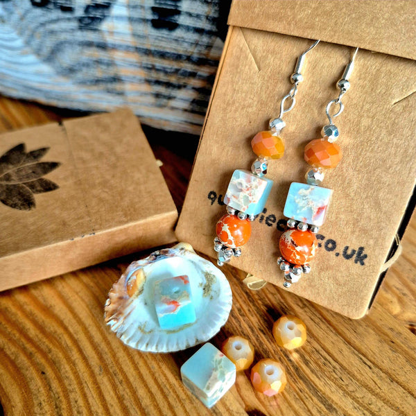 Shakira - Imperial Jasper Cube Earring