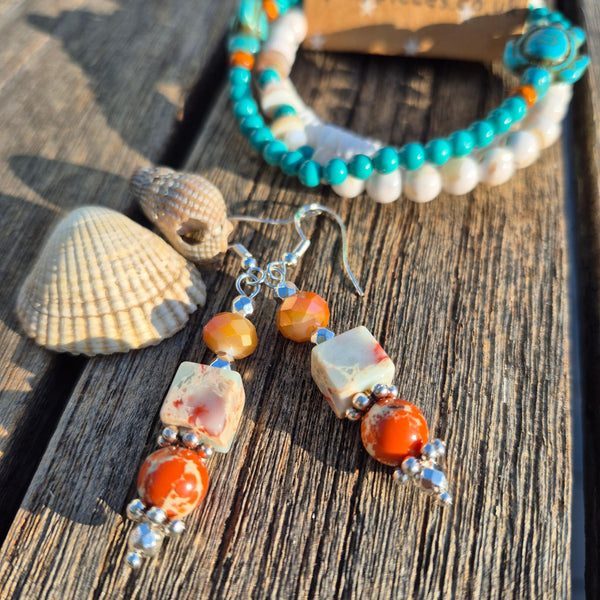 Shakira - Imperial Jasper Cube Earring