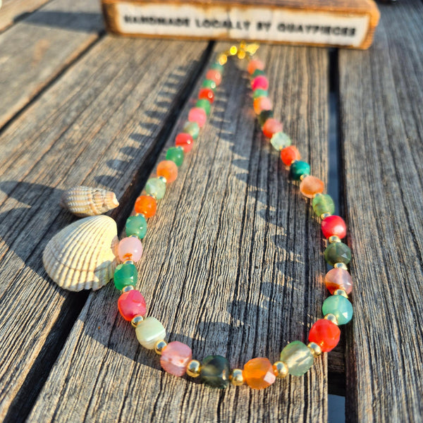 Pandora - Agate Cube Bead Necklace