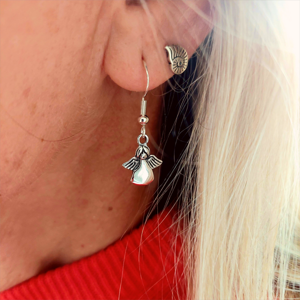 Seraphina - Sterling Silver Angel Earrings