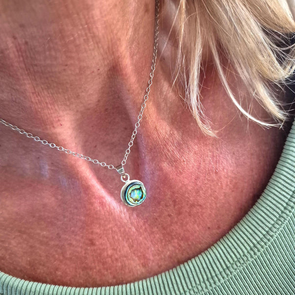 Mary - Sterling Silver Abalone Necklace