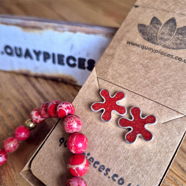 Juliet - Carnelian Flower Earrings