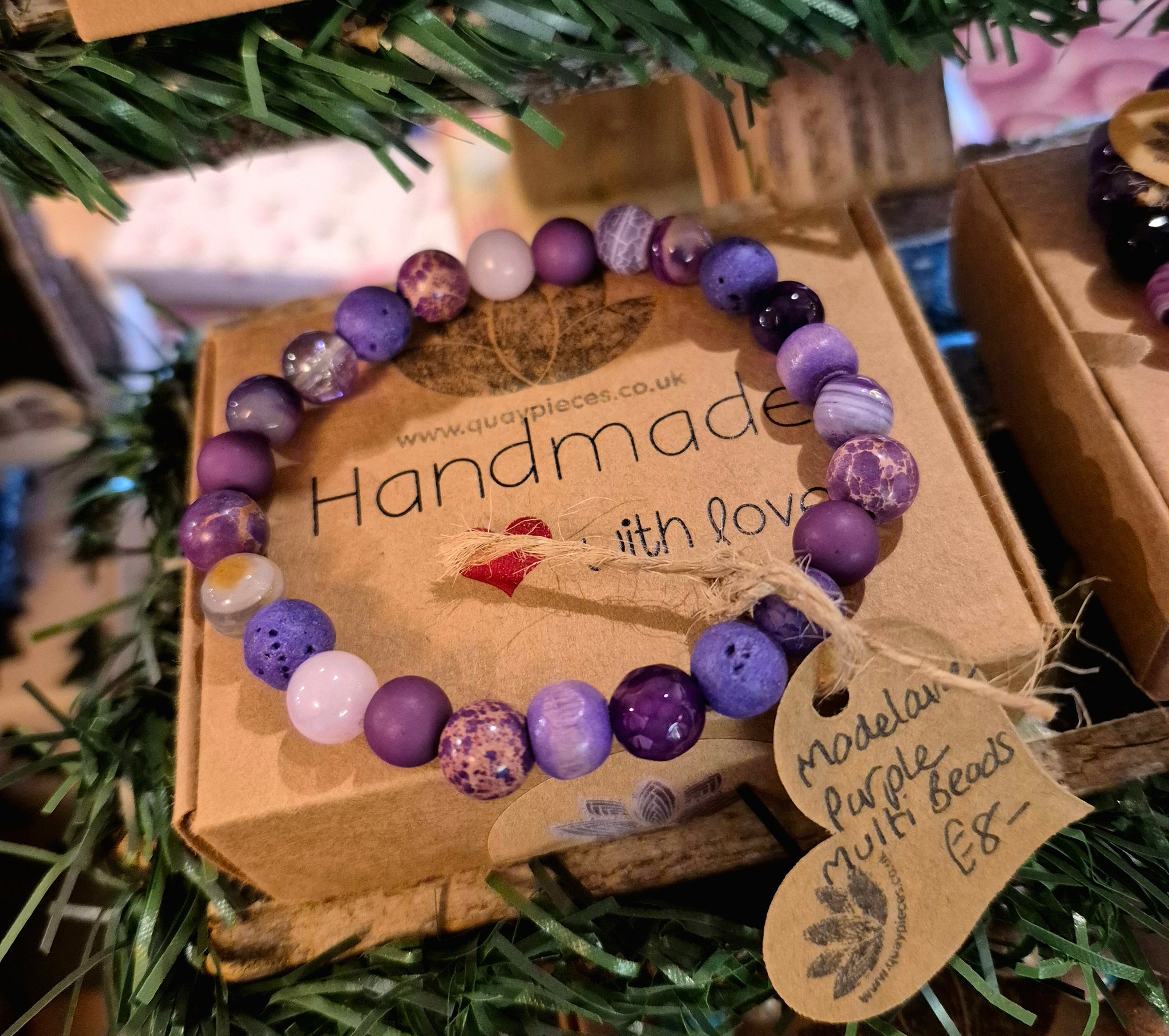 Madelaine - Handmade Purple Multi Bead Bracelet