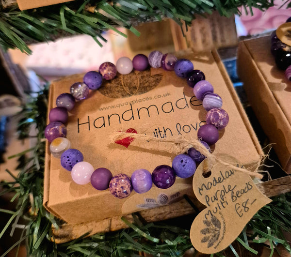Madelaine - Handmade Purple Multi Bead Bracelet
