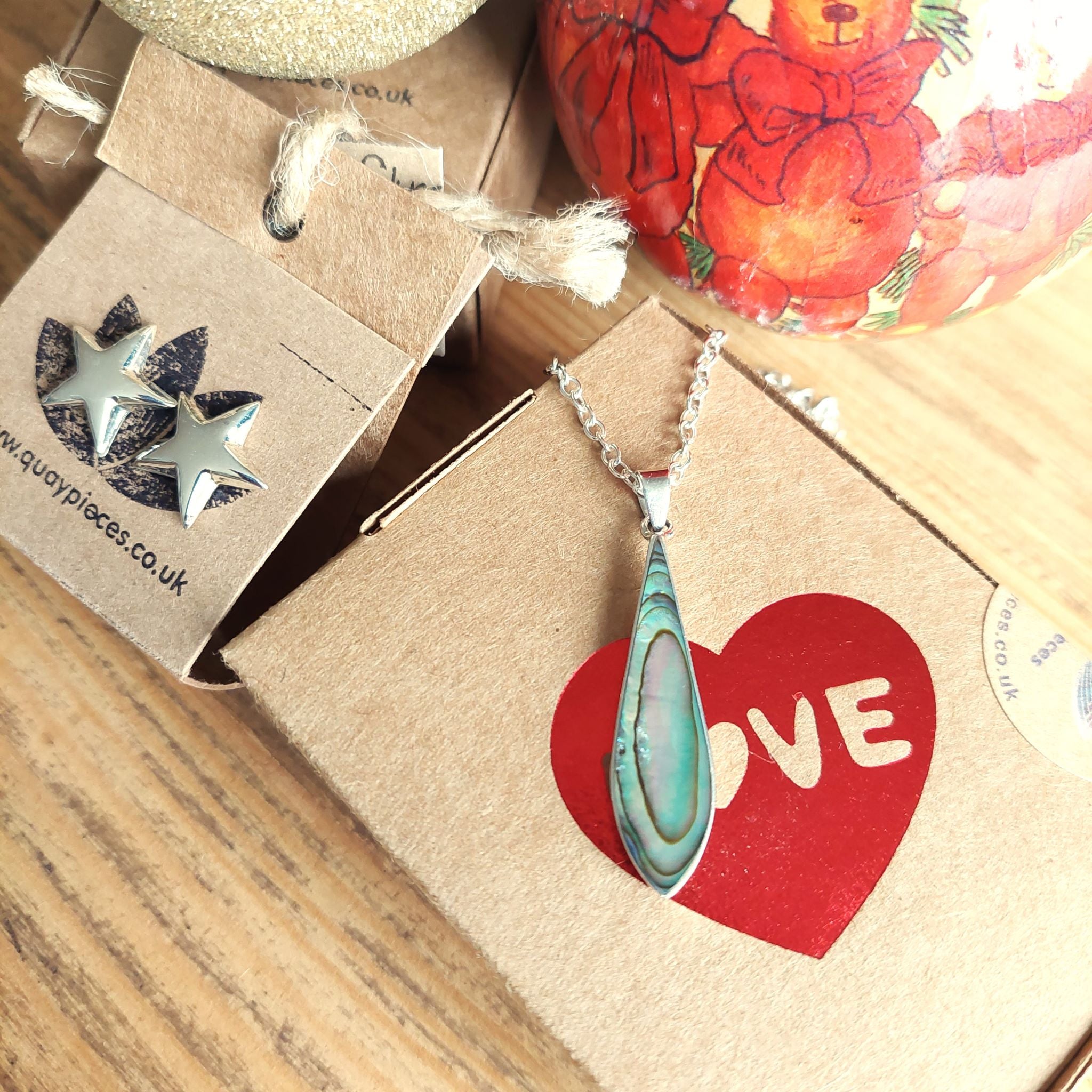 Willow - Sterling Silver Abalone Diamond Necklace