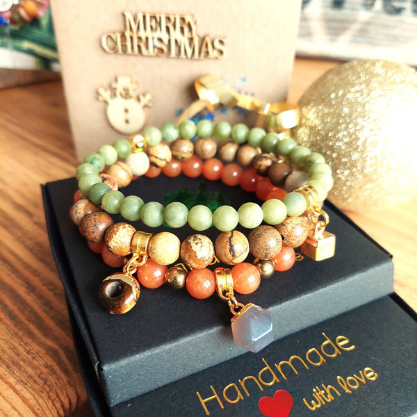 Meadow - Green Serpentine Stone Bead Bracelet