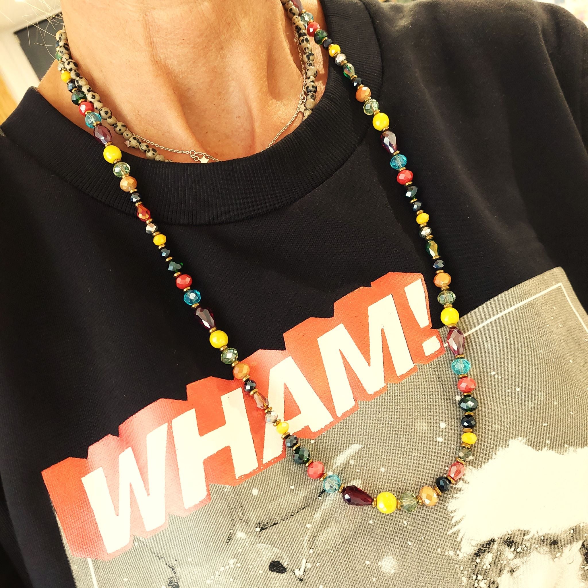 Bobbie - Handmade Long glass Bead Necklace