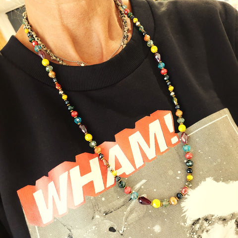Bobbie - Handmade Long glass Bead Necklace