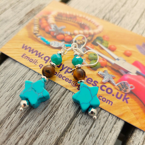 Lydia-Handmade Stone Star Earrings
