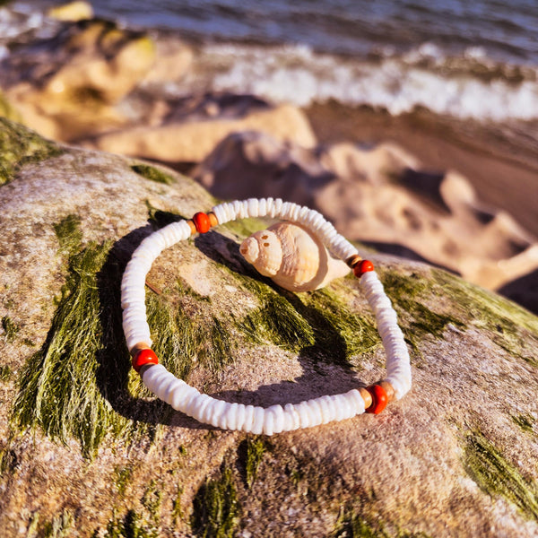 Ocean - Handmade Puka Shell Stretch Anklet