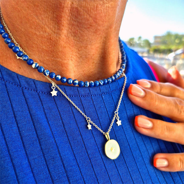 Katrina - Handmade short stone bead necklace