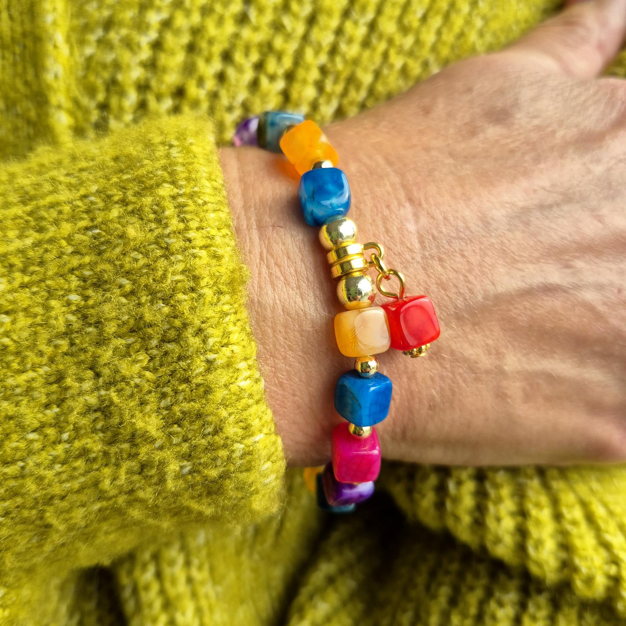 Esther - Handmade Square Bead Bracelet