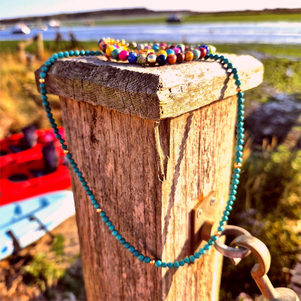 Amora - Turquoise & Gold Plated Bead Necklace