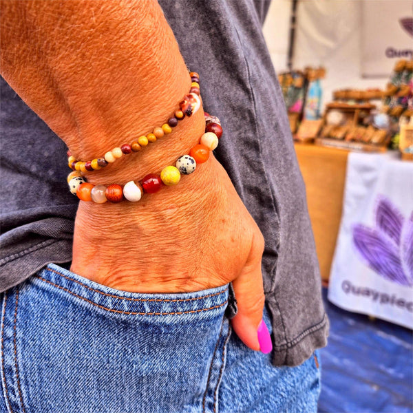 Morwenna - Handmade Multi Brown Bead Bracelet
