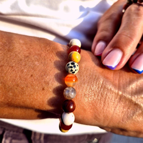 Morwenna - Handmade Multi Brown Bead Bracelet