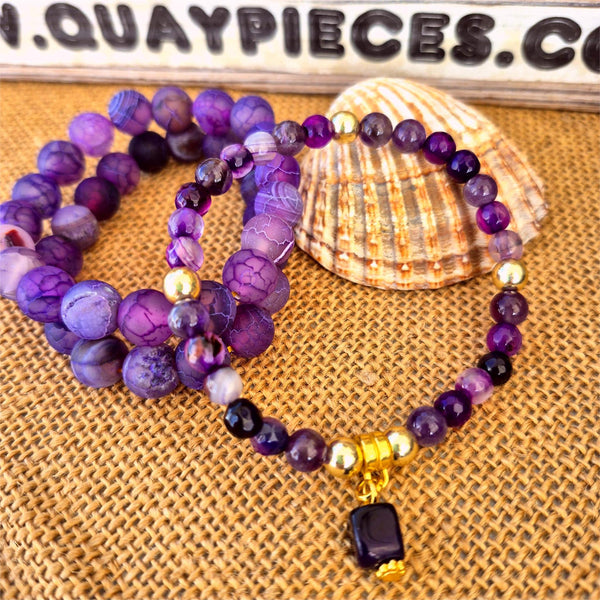 Lavender - Purple Agate & Gold Plated Bracelet