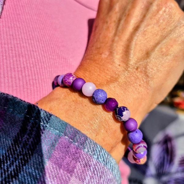 Madelaine - Handmade Purple Multi Bead Bracelet