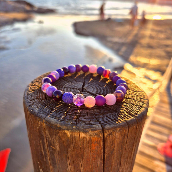 Madelaine - Handmade Purple Multi Bead Bracelet