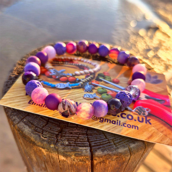 Madelaine - Handmade Purple Multi Bead Bracelet