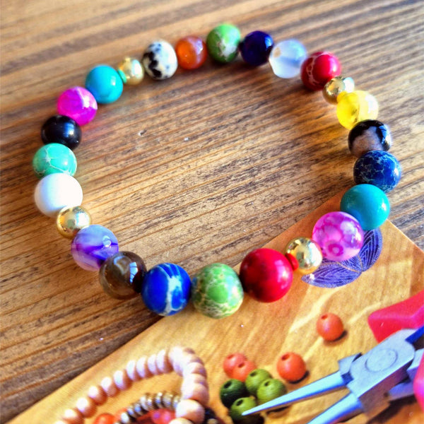 Greta - Multicolour stone bead bracelet