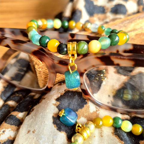 Monica -Handmade Multi Green Gemstone Bracelet