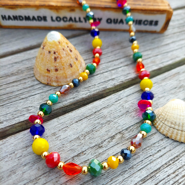 Bernice - Handmade Short Glass Bead Necklace