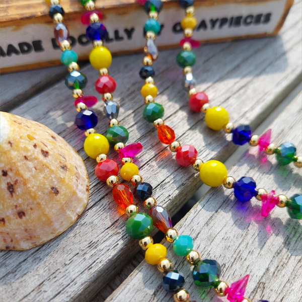 Bernice - Handmade Short Glass Bead Necklace