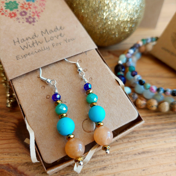 Macey - Multicolour stone Bead Earring
