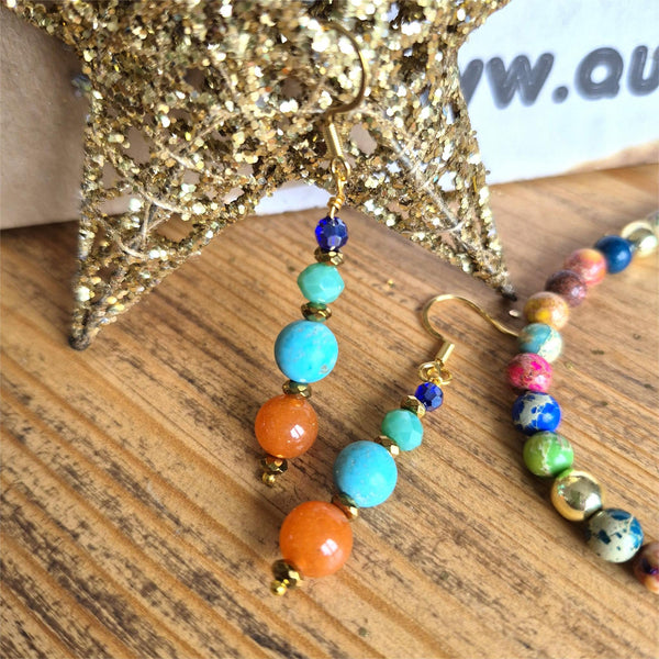 Macey - Multicolour stone Bead Earring